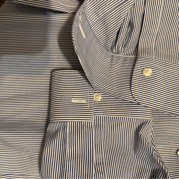 Brook’s Brothers Madison Men's Navy Striped Button Down - Picture 6 of 7